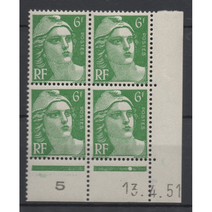 Timbre de collection France - 0884 Coin Daté (1951)