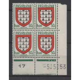 Timbre de collection France - 0900 Coin Daté (1953)
