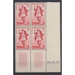 Timbre de collection France - 0943 Coin Daté (1953)