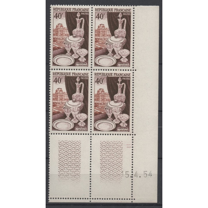 Timbre de collection France - 0972 Coin Daté (1954)
