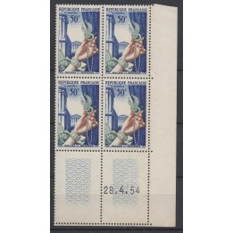 Timbre de collection France - 0973 Coin Daté (1954)