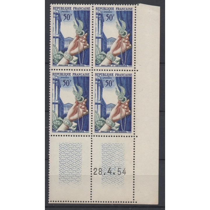 Timbre de collection France - 0973 Coin Daté (1954)