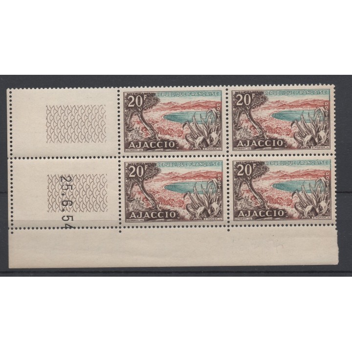 Timbre de collection France - 0981 Coin Daté (1954)