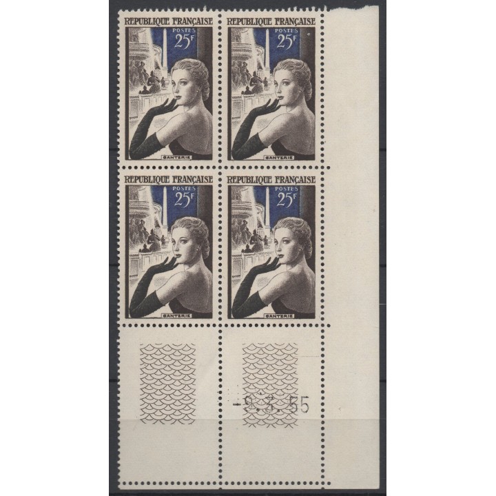 Timbre de collection France - 1020 Coin Daté (1955)