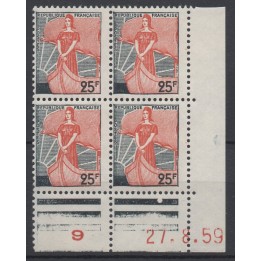 Timbre de collection France - 1216 Coin Daté (1959)