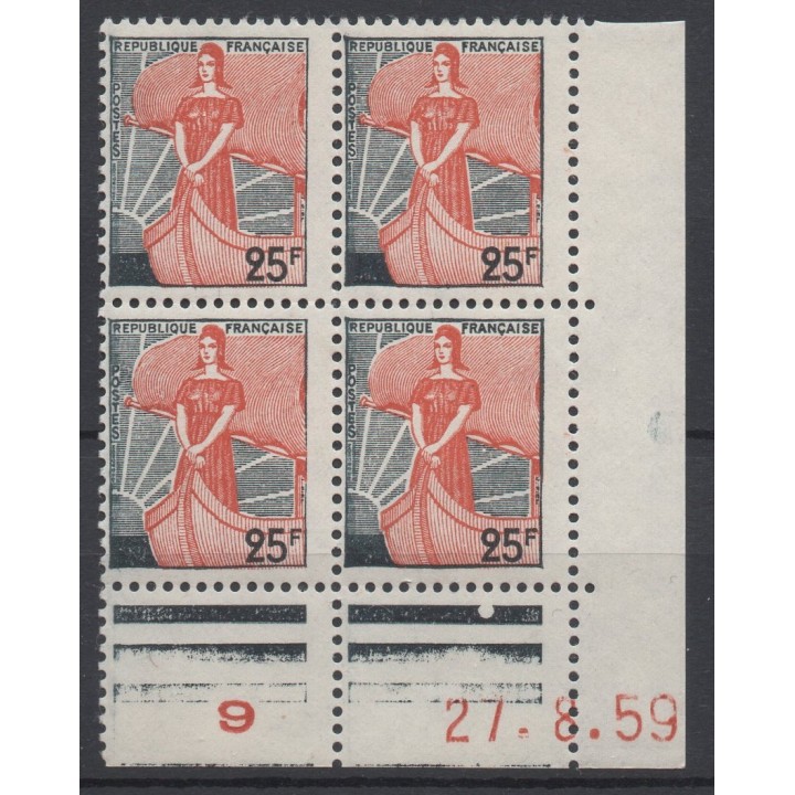 Timbre de collection France - 1216 Coin Daté (1959)