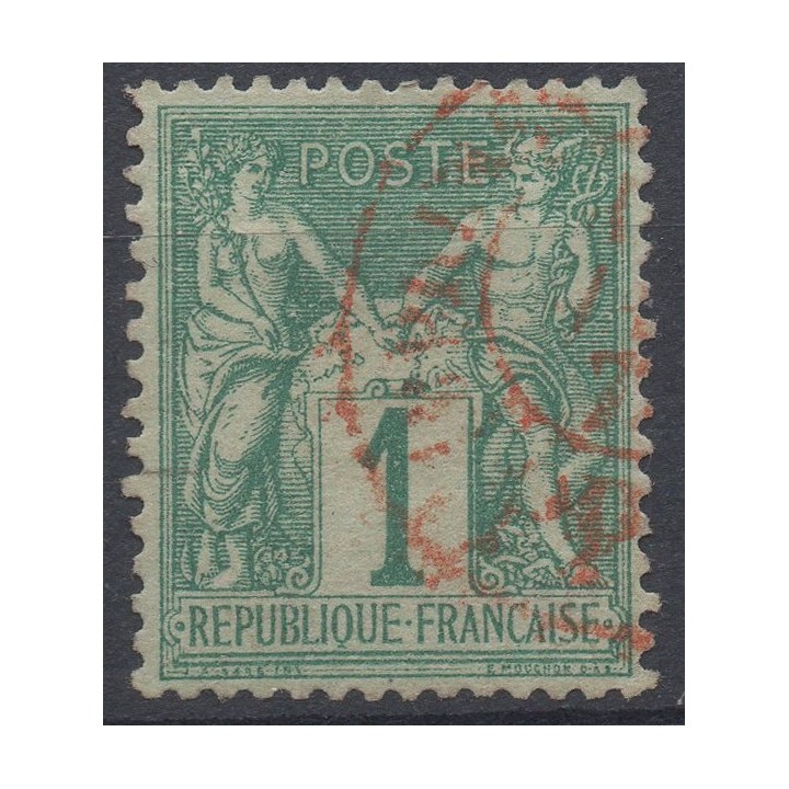 Timbre de collection France - 0061 Cachet à Date Rouge