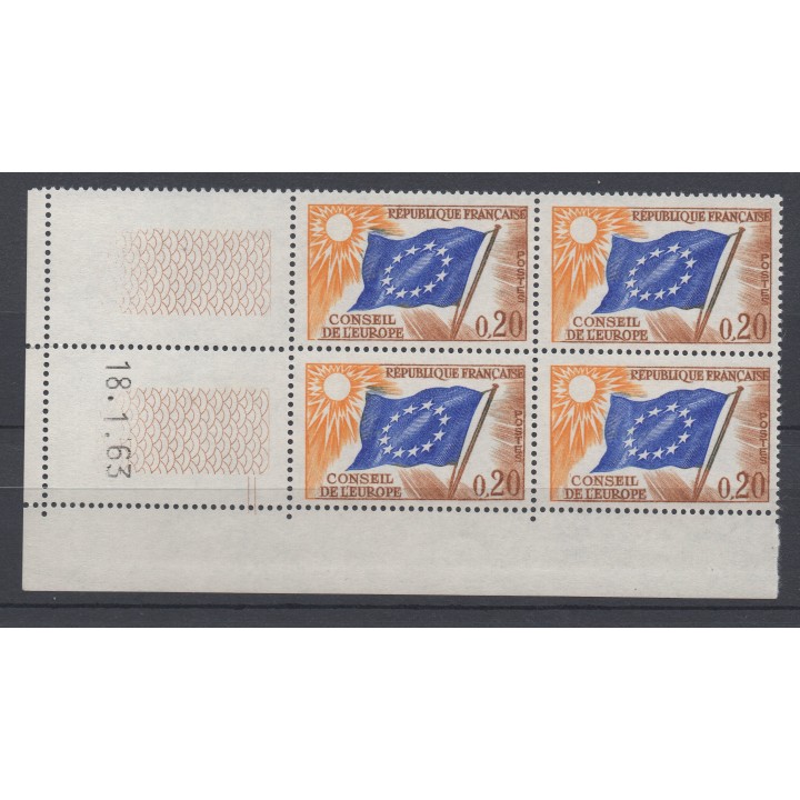 Timbre de collection France - Service 027 Coin Daté (1963)