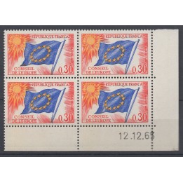 Timbre de collection France - Service 030 Coin Daté (1963)