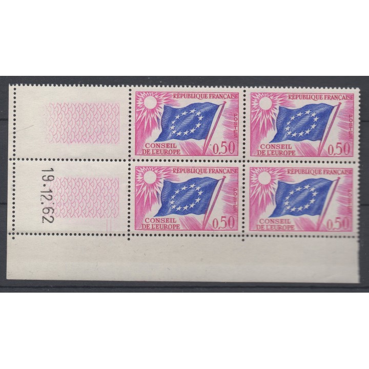 Timbre de collection France - Service 032 Coin Daté (1962)