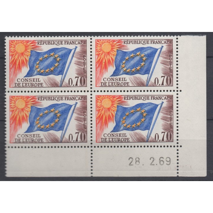 Timbre de collection France - Service 035 Coin Daté (1969)