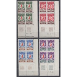 Timbre de collection France - Service 039 à 042 Coin Daté (1969)