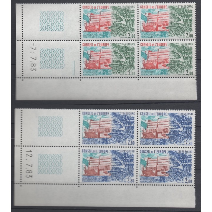 Timbre de collection France - Service 077 et 078 Coin Daté (1983)
