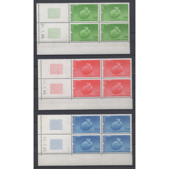 Timbre de collection France - Service 085 à 087 Coin Daté (1985)