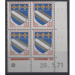 Timbre de collection France - 1353 Coin Daté (1971)