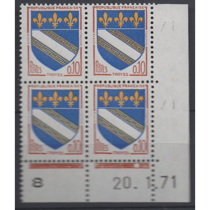 Timbre de collection France - 1353 Coin Daté (1971)