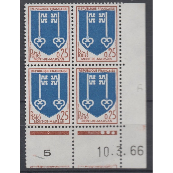 Timbre de collection France - 1469 Coin Daté (1966)