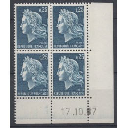 Timbre de collection France - 1535 Coin Daté (1967)