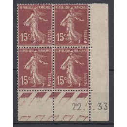 Timbre de collection France - 0189 Coin Daté (1933)