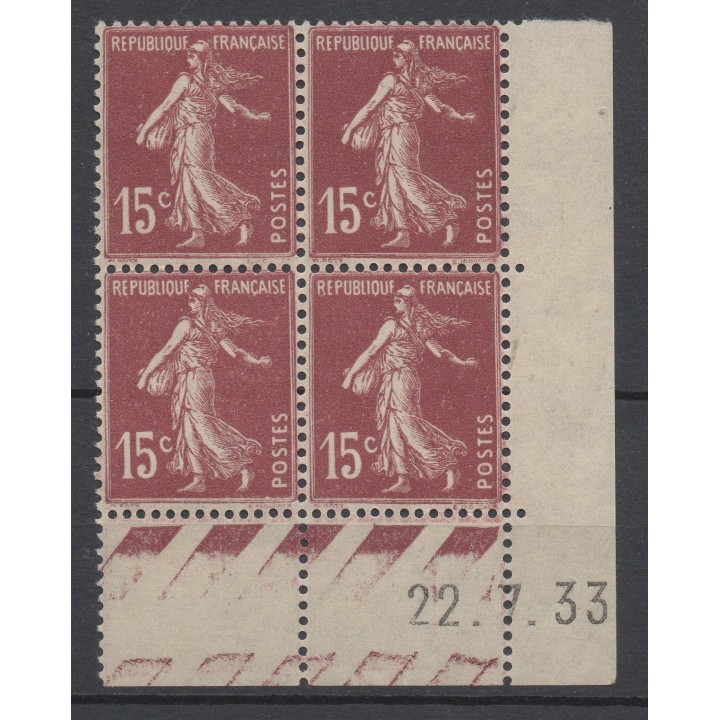 Timbre de collection France - 0189 Coin Daté (1933)
