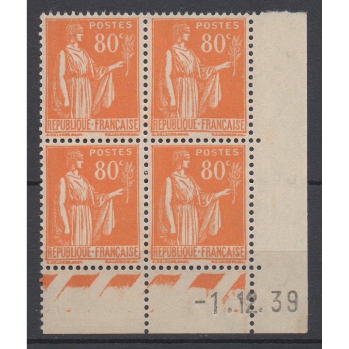 Timbre de collection France - 0366 Coin Daté (1939)