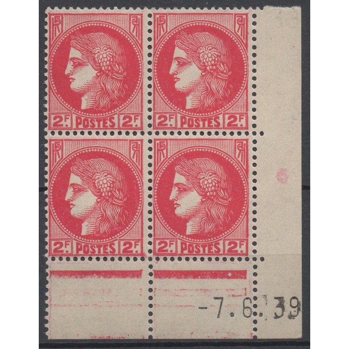 Timbre de collection France - 0373 Coin Daté (1939)