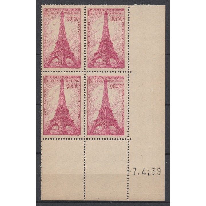 Timbre de collection France - 0429 Coin Daté (1939)