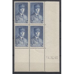 Timbre de collection France - 0473 Coin Daté (1940)