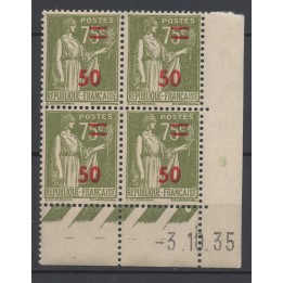 Timbre de collection France - 0480 Coin Daté (1935)