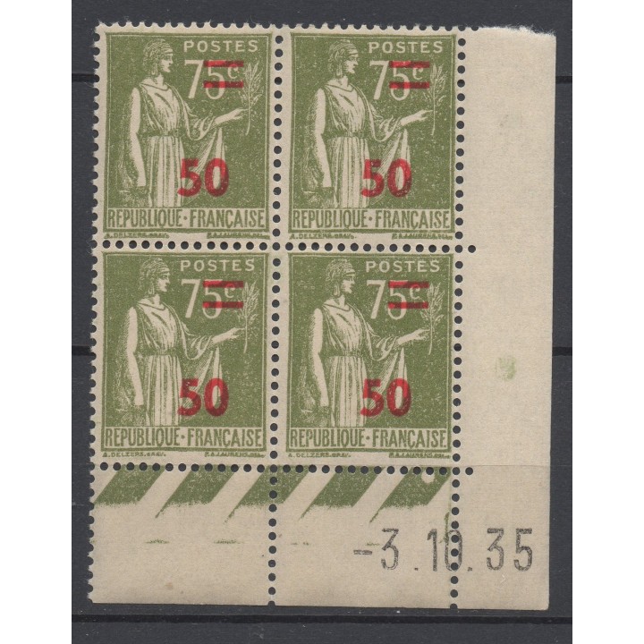 Timbre de collection France - 0480 Coin Daté (1935)