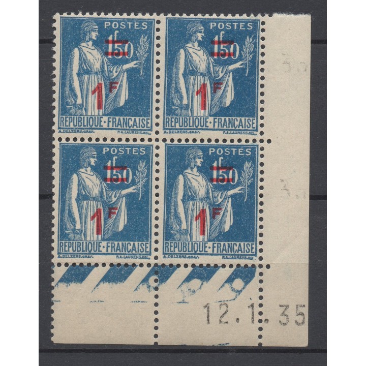 Timbre de collection France - 0485 Coin Daté (1935)
