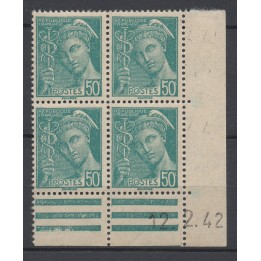 Timbre de collection France - 0538 Coin Daté (1942)