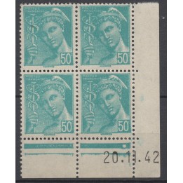 Timbre de collection France - 0549 Coin Daté (1942)