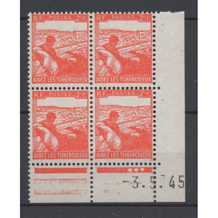 Timbre de collection France - 0736 Coin Daté (1945)