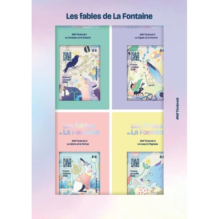 Timbre de collection France - Crypto NFT 9 - Jean de La Fontaine