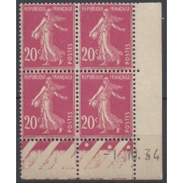 Timbre de collection France - 0190 Coin Daté (1934)