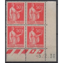 Timbre de collection France - 0283 Coin Daté (1936)