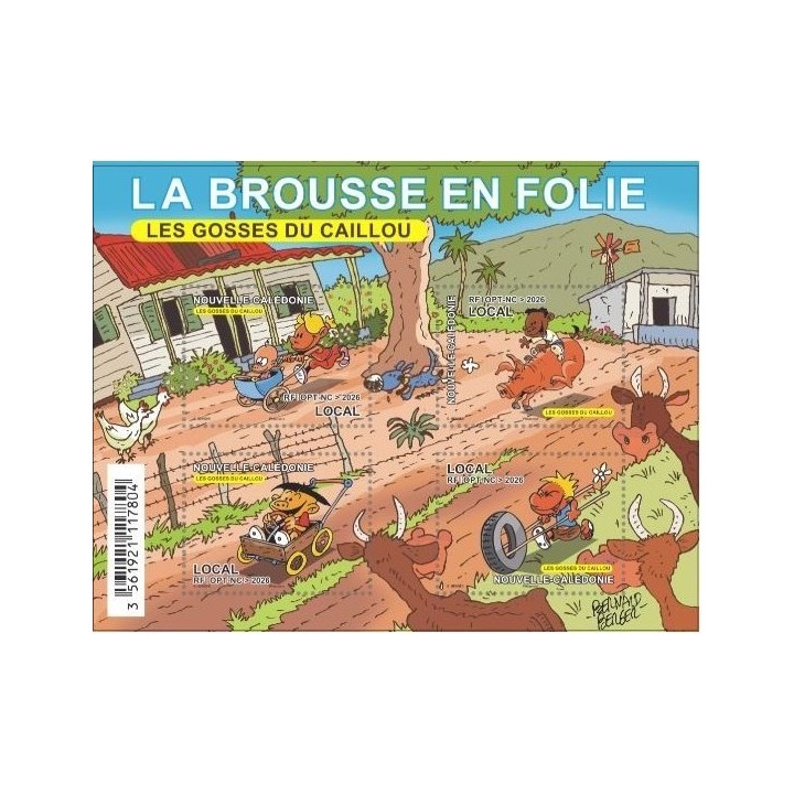 Timbre de collection Nouvelle-Caledonie - Feuillet 2026 La brousse en folie