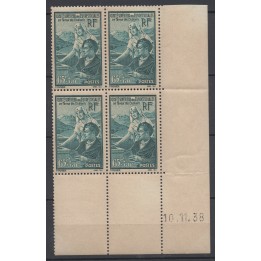 Timbre de collection France - 0417 Coin Daté (1938)