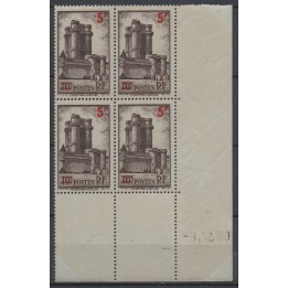Timbre de collection France - 0491 Coin Daté (1939)