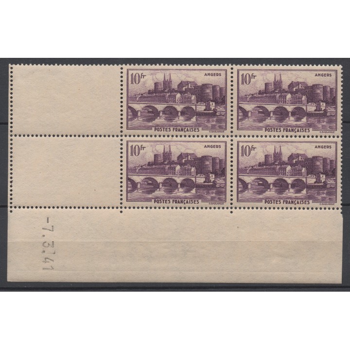Timbre de collection France - 0500 Coin Daté (1941)