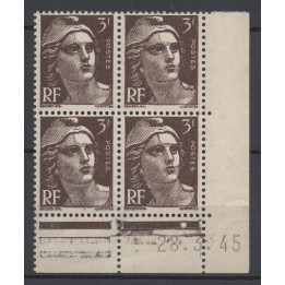 Timbre de collection France - 0715 Coin Daté (1945)