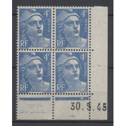 Timbre de collection France - 0717 Coin Daté (1945)