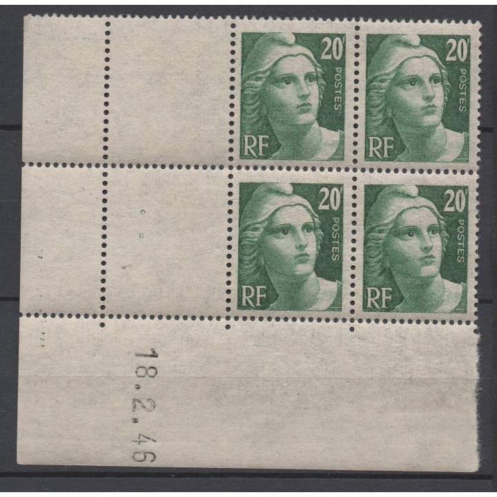 Timbre de collection France - 0728 Coin Daté (1946)