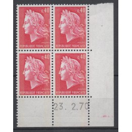 Timbre de collection France - 1536Ba Coin Daté (1970)