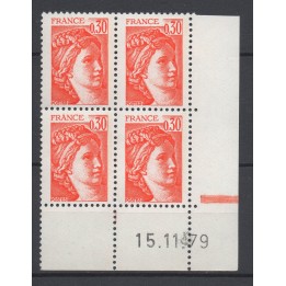 Timbre de collection France - 1968 Coin Daté (1979)