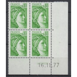 Timbre de collection France - 1970 Coin Daté (1977)