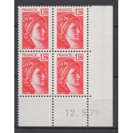 Timbre de collection France - 1974 Coin Daté (1978)