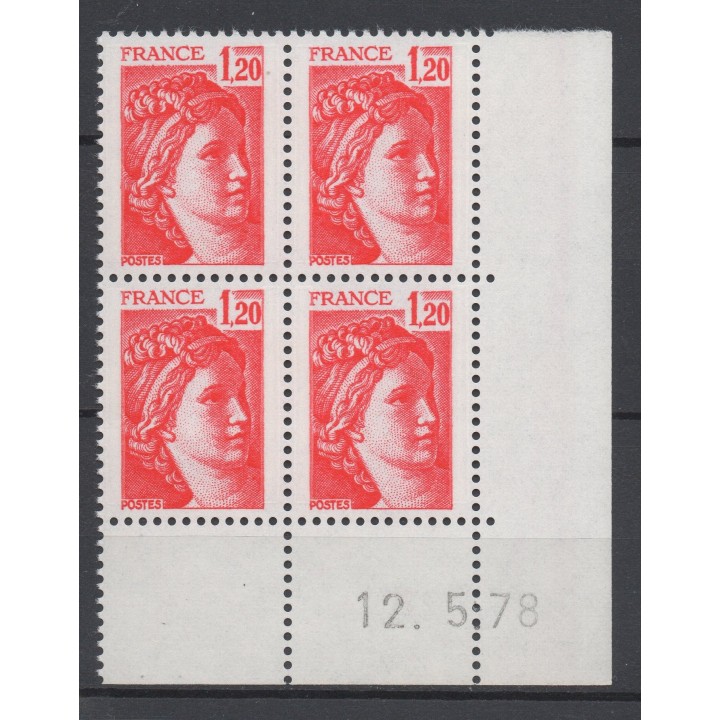 Timbre de collection France - 1974 Coin Daté (1978)
