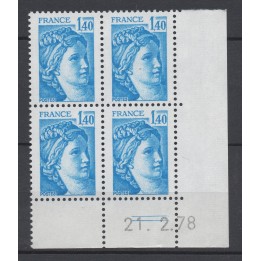 Timbre de collection France - 1975 Coin Daté (1978)